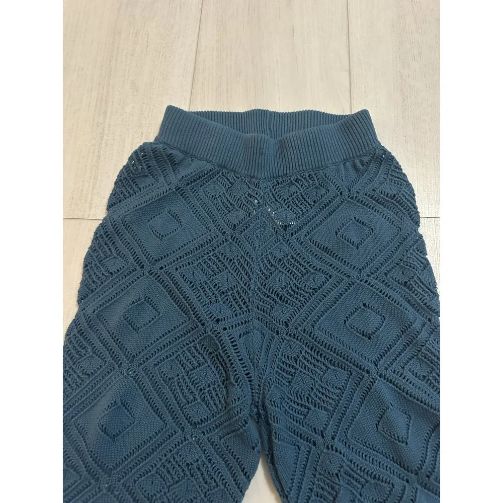 FREE PEOPLE FP BEACH GET AWAY‎ FAUXCHET PANTS CROCHET COVER UP Sz XS Teal